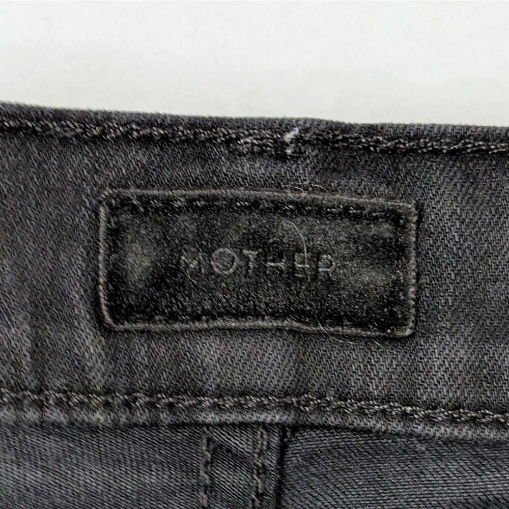 MOTHER Insider Crop Step Fray Jeans 24 Runs Small Black Gray Ankle Crop 11" W - Picture 10 of 11